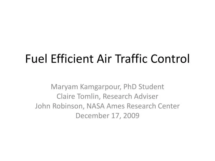 fuel efficient air traffic control