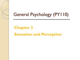 General Psychology (PY110)