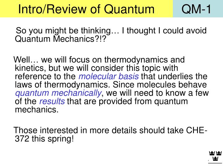intro review of quantum