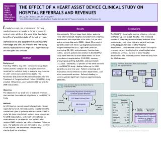 THE EFFECT OF A HEART ASSIST DEVICE CLINICAL STUDY ON HOSPITAL REFERRALS AND REVENUES