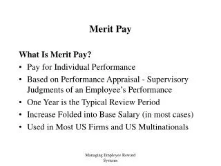 Merit Pay