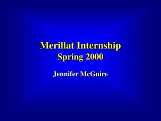 Merillat Internship Spring 2000