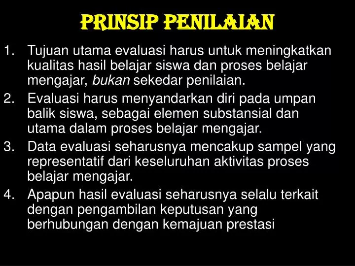 prinsip penilaian