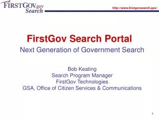 FirstGov Search Portal