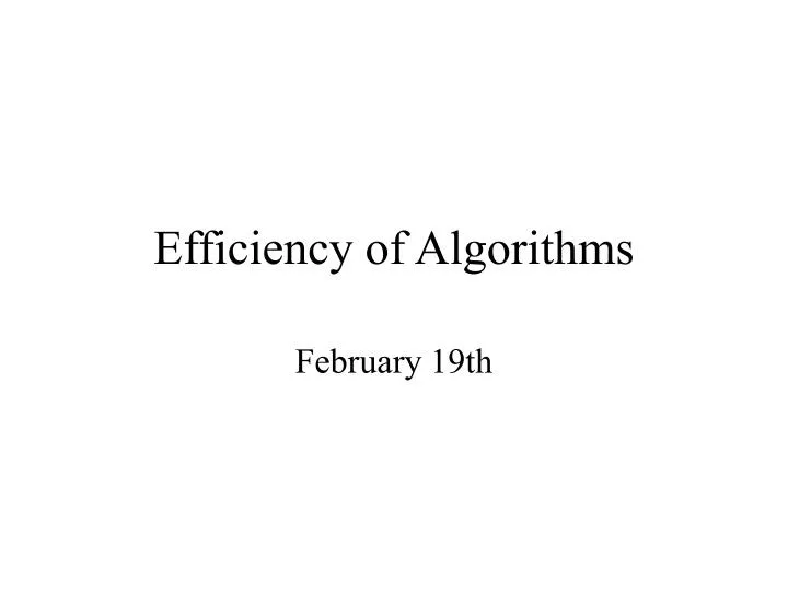 efficiency of algorithms