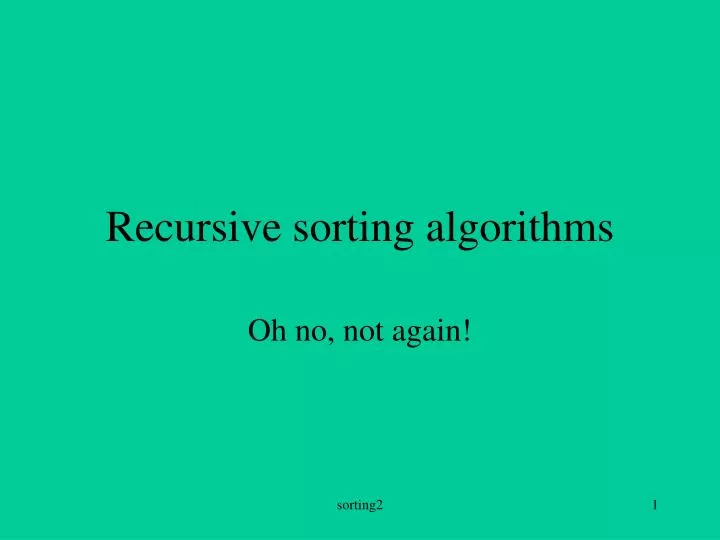 recursive sorting algorithms