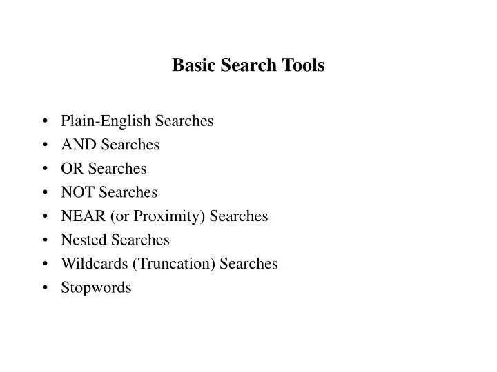 basic search tools