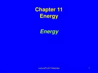 Chapter 11 Energy