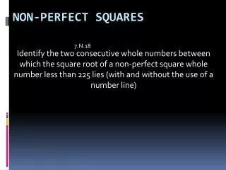 Non-Perfect Squares