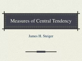 Measures of Central Tendency