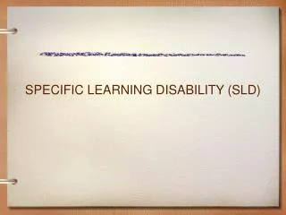 specific learning disability sld