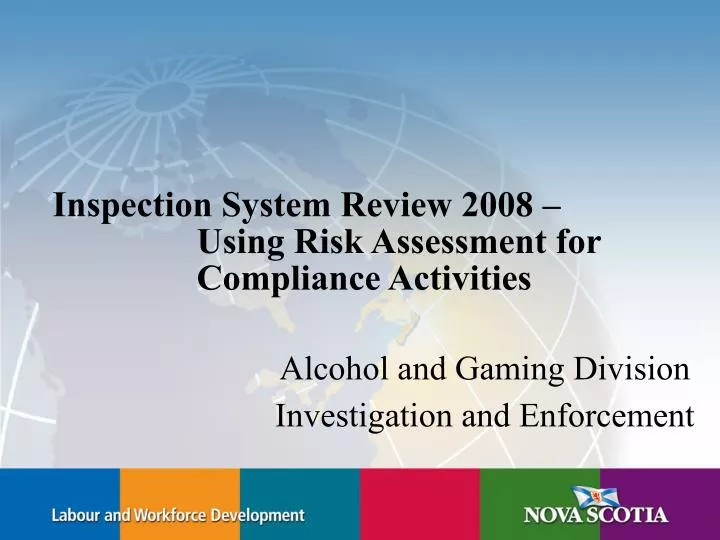 inspection system review 2008 using risk assessment for compliance activities