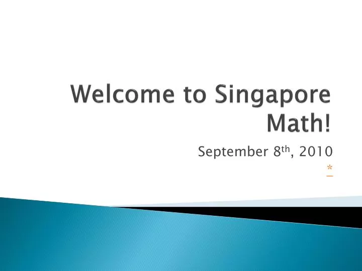 welcome to singapore math