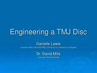 Engineering a TMJ Disc
