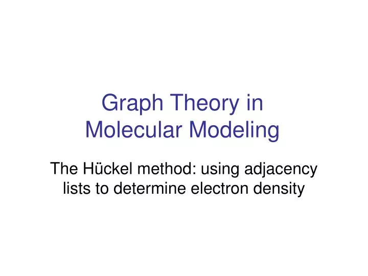 graph theory in molecular modeling