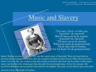 music and slavery