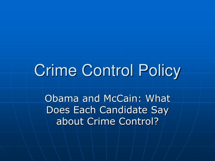 crime control policy