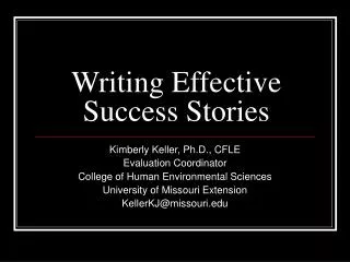 Writing Effective Success Stories