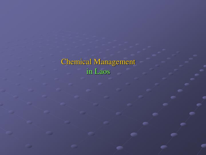 chemical management in laos