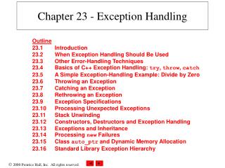 Chapter 23 - Exception Handling