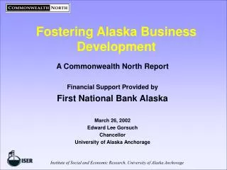 Fostering Alaska Business Development