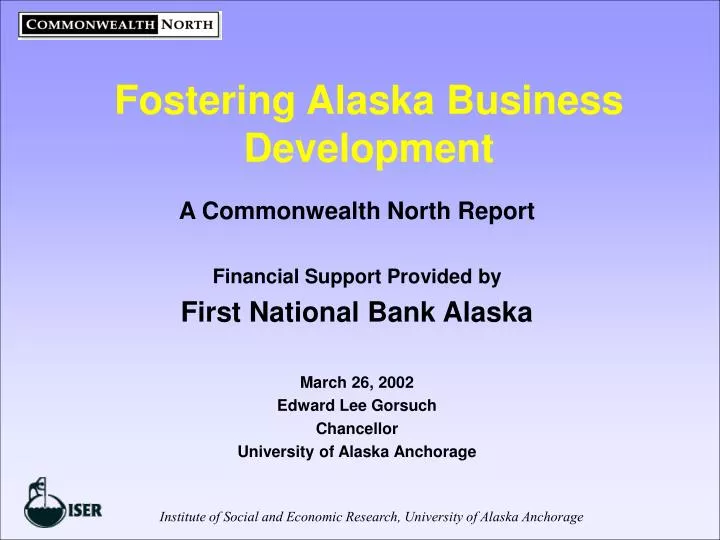 fostering alaska business development