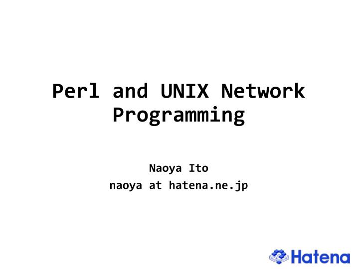 perl and unix network programming
