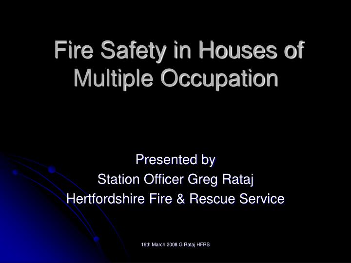 fire safety in houses of multiple occupation