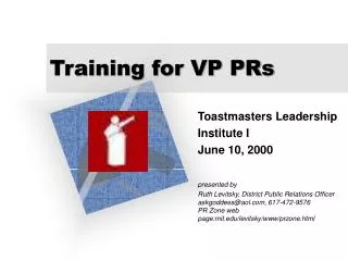 Training for VP PRs