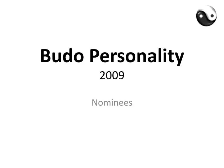 budo personality 2009