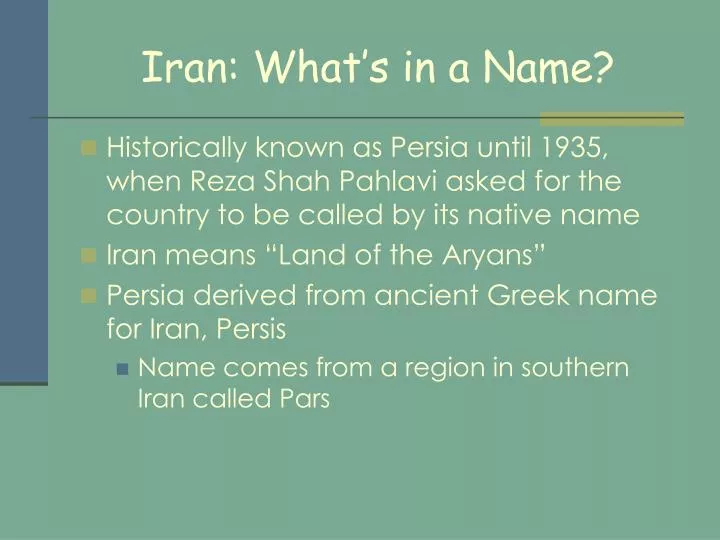 iran what s in a name