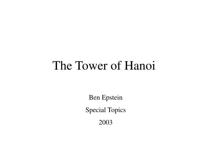 the tower of hanoi