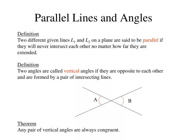 parallel lines and angles