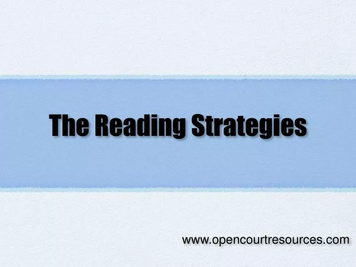 the reading strategies