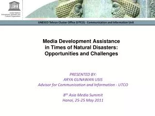 Media Development Assistance in Times of Natural Disasters: Opportunities and Challenges