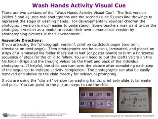 Wash Hands Activity Visual Cue