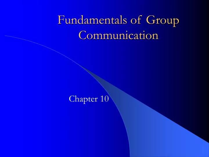 fundamentals of group communication