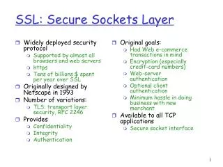 SSL: Secure Sockets Layer