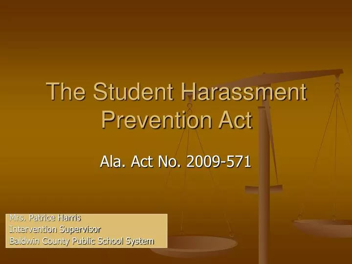 the student harassment prevention act