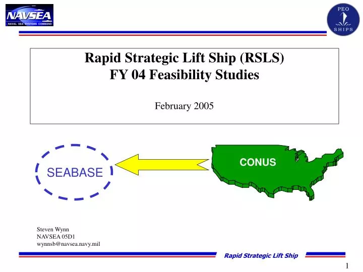rapid strategic lift ship rsls fy 04 feasibility studies february 2005