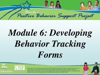 Module 6: Developing Behavior Tracking Forms