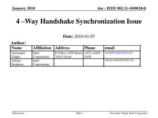 4 –Way Handshake Synchronization Issue