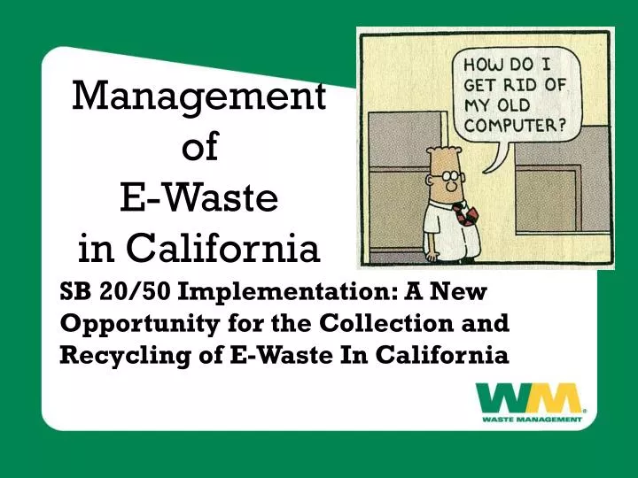 management of e waste in california