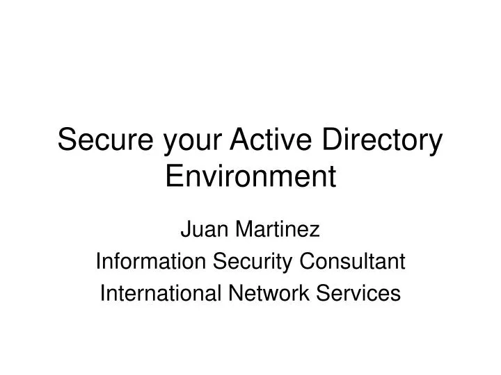 secure your active directory environment
