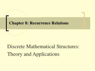 Chapter 8: Recurrence Relations
