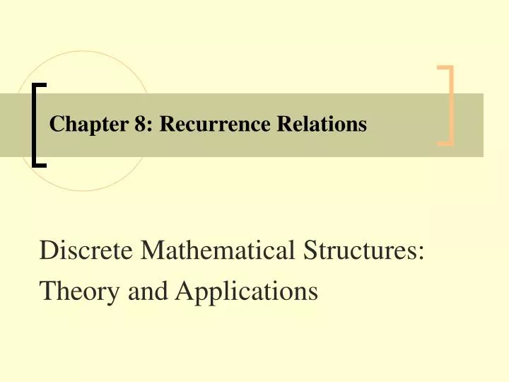 chapter 8 recurrence relations