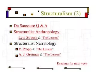 Structuralism (2)