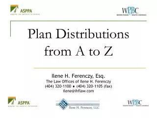 Plan Distributions from A to Z