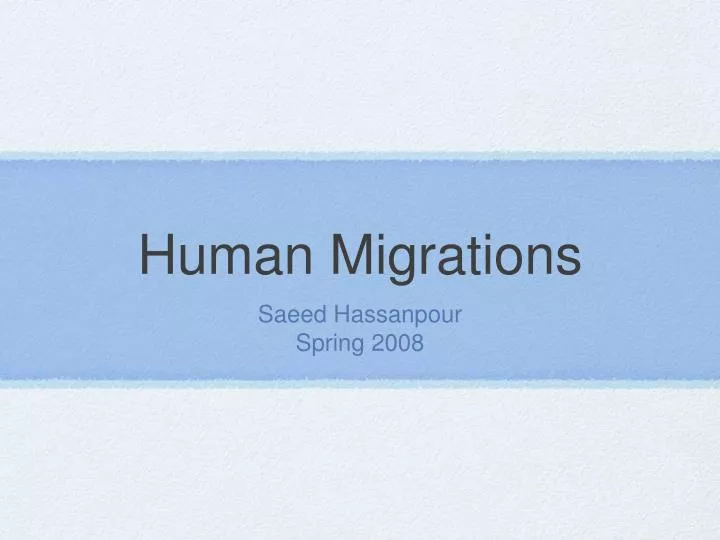 human migrations