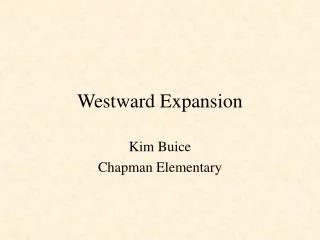 Westward Expansion